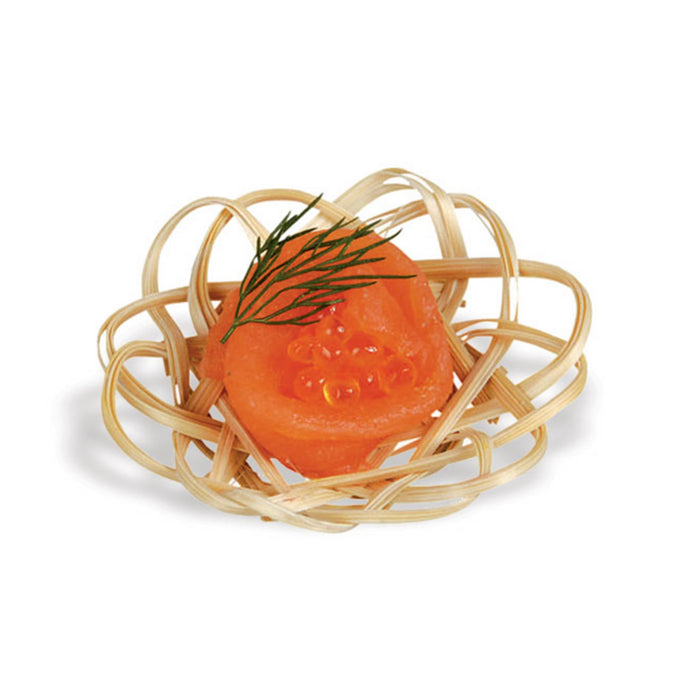 Mini cesta en bambú entrelazado AKITA Ø60mm A25mm - 50Uds