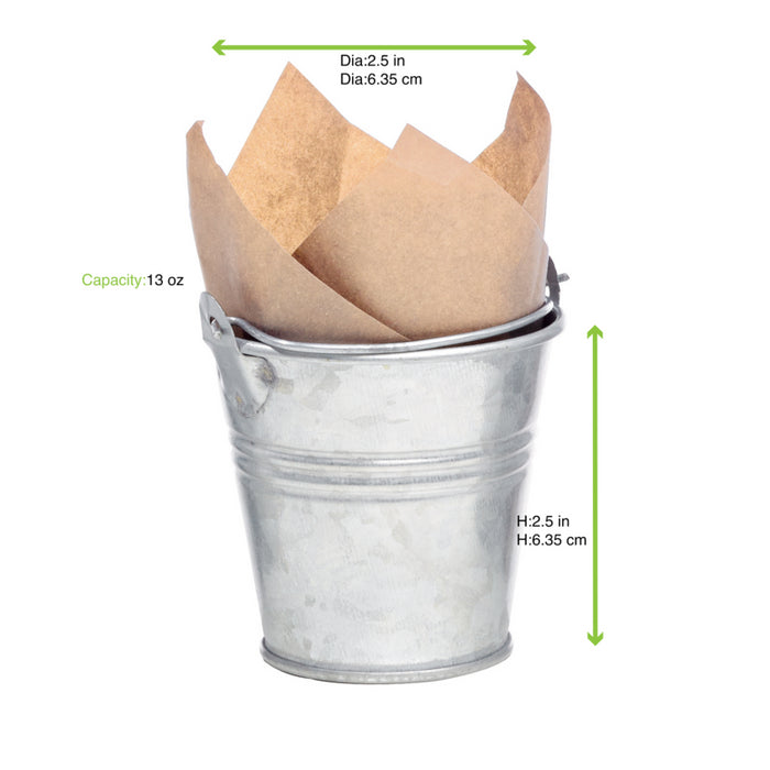 Mini cubo de metal 90ml A65mm - 24Uds