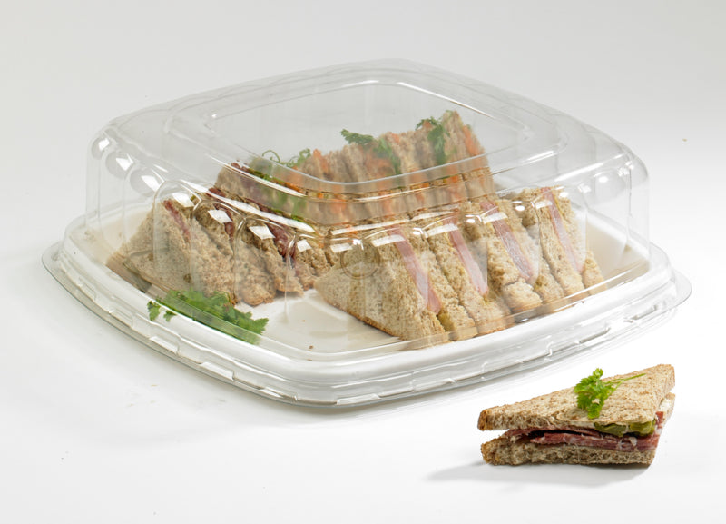 Tapa plana transparente PET para 210APUS318 318x318mm A85mm - 24Uds