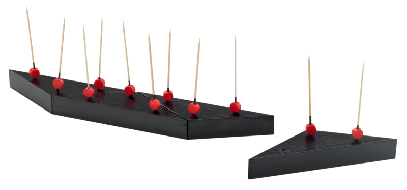 Pincho de bambú Atami con decoración negra y bola roja 90mm - 100Uds