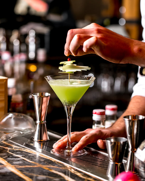 Pincho de bambú Atami con decoración negra y bola roja 90mm - 100Uds