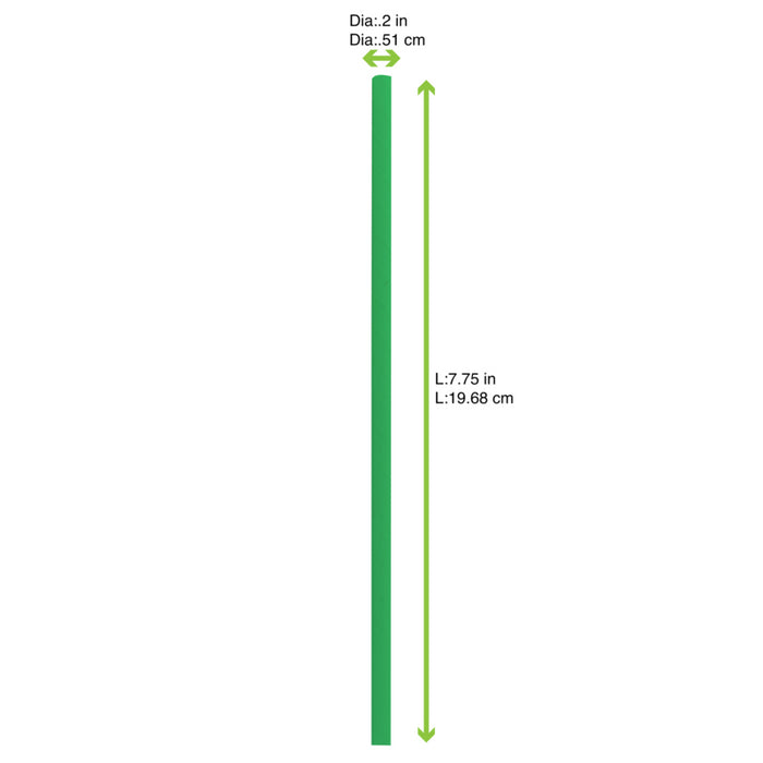 Pajita de papel verde A197mm - 500Uds
