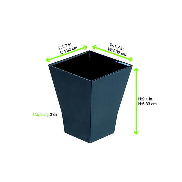 Vasito para degustación pirámide negra TAITI en PS 60ml 45x45mm A55mm - 30Uds