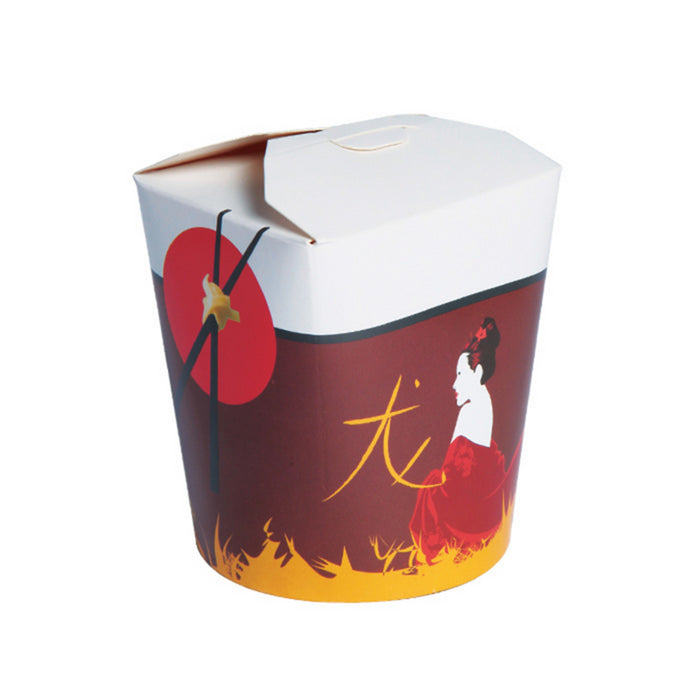 Caja de base redonda de cartón blanco decoración ASIA 750ml Ø95mm A100mm - 50Uds