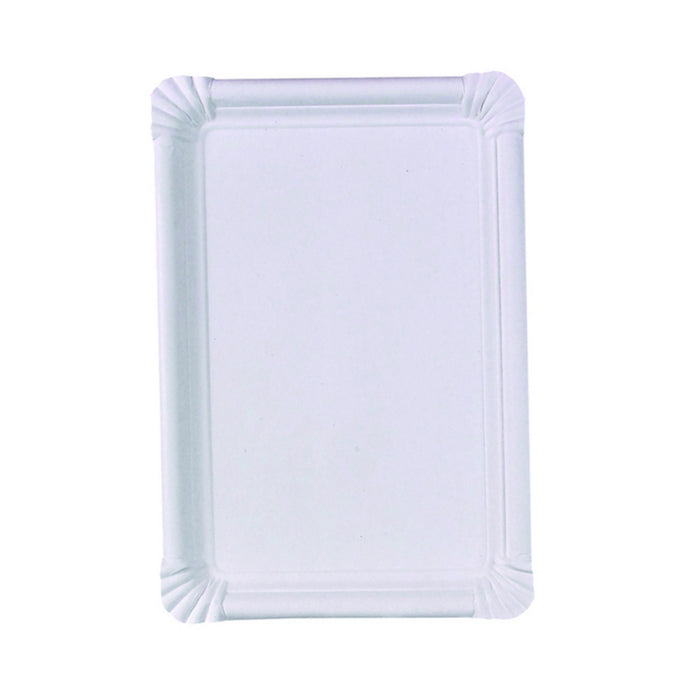 Plato rectangular de cartón blanco 260x180mm - 250Uds