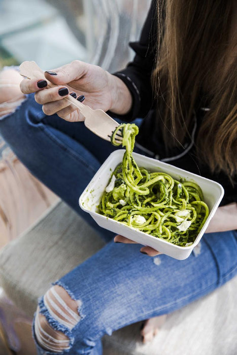 Ensaladera rectangular de pulpa blanca 500ml 172x116mm A40mm - 25Uds