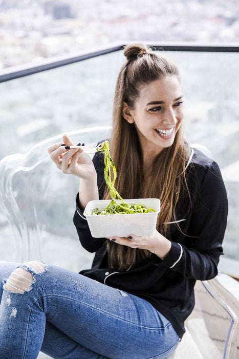 Ensaladera rectangular de pulpa blanca 500ml 172x116mm A40mm - 25Uds