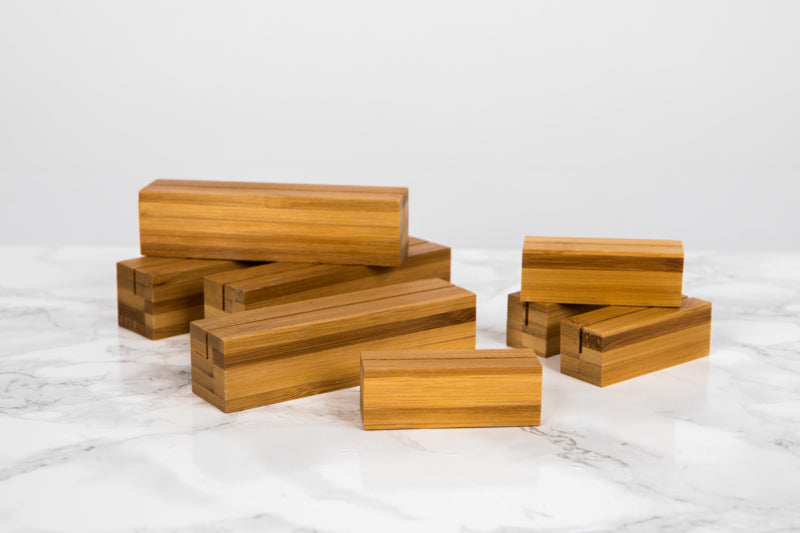 Soporte de menú o tarjetas de bambú 56x20mm A20mm - 10Uds