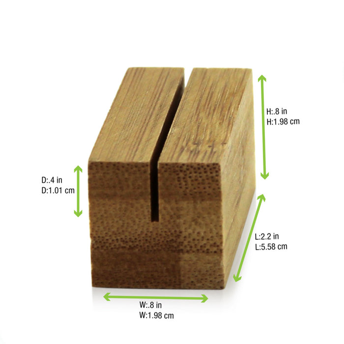 Soporte de menú o tarjetas de bambú 56x20mm A20mm - 10Uds