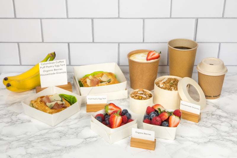 Vaso sopa cartón kraft para caliente/frío con tapa 490ml A95mm - 25Uds