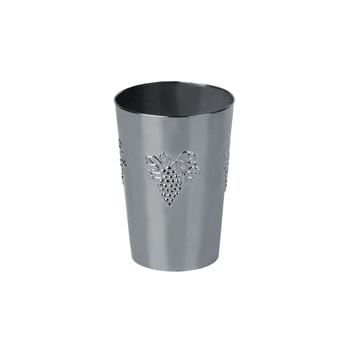 Vaso PP plateado con motivo de racimo de uvas 180ml A80mm - 10Uds