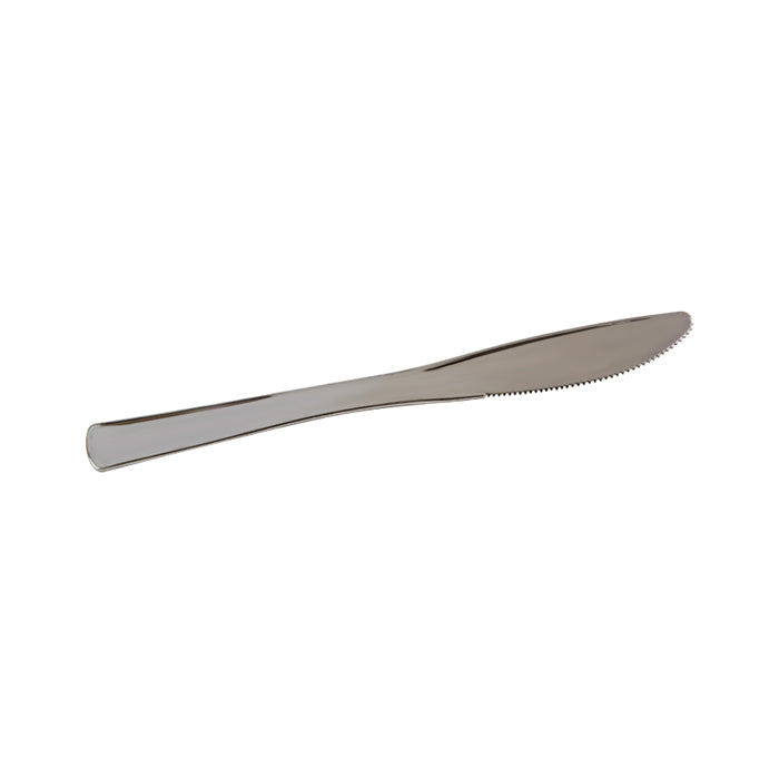 Cuchillo en PS color plateado 199mm - 50Uds
