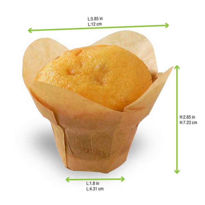 Papel marrón de cocción siliconado forma de loto Ø45mm A72mm - 100Uds