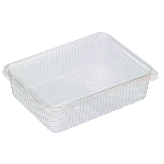Envase rectangular PLA transparente con tapa bisagra 1500ml 217x167mm A55mm - 25Uds