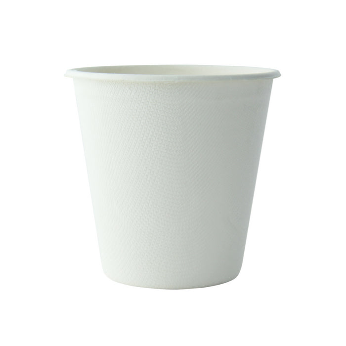 Vaso de postre blanco elaborado con pulpa de caña de azúcar 370ml A92mm - 50Uds