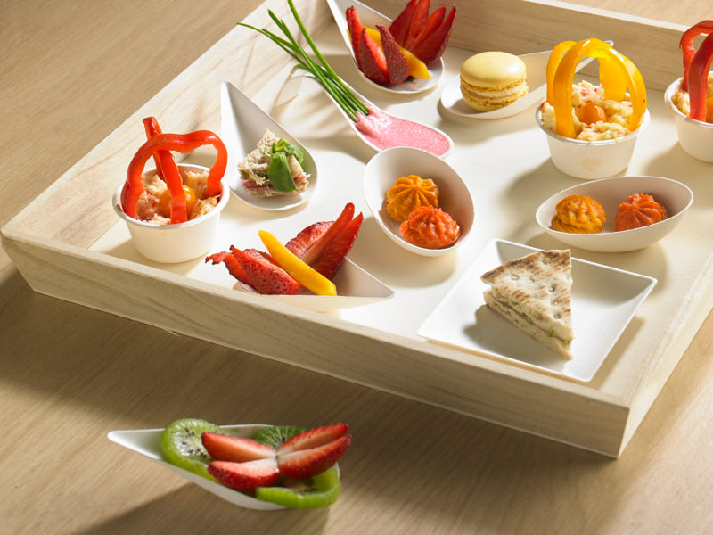 Bandeja rectangular de madera Noa 450x300mm A40mm - 10Uds