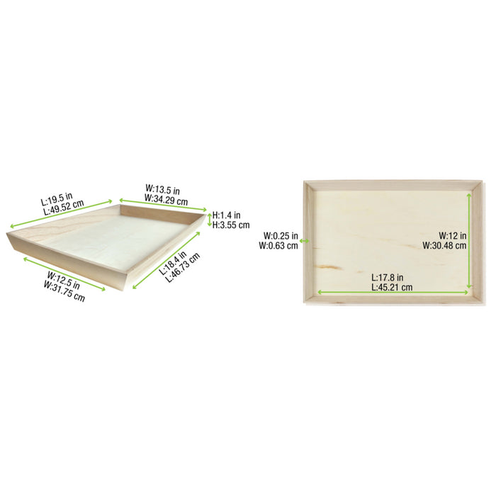 Bandeja rectangular de madera Noa 450x300mm A40mm - 10Uds