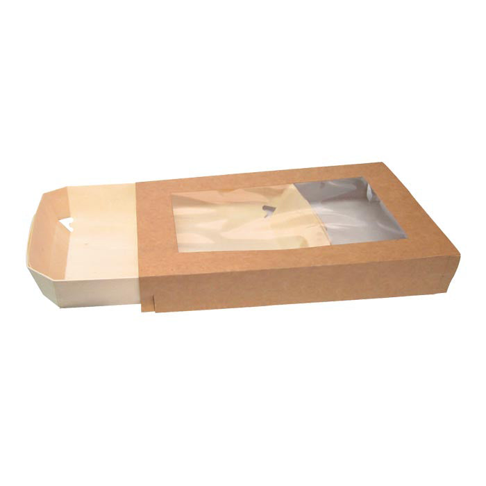 Caja marron con ventana 248x155mm A39mm - 50Uds