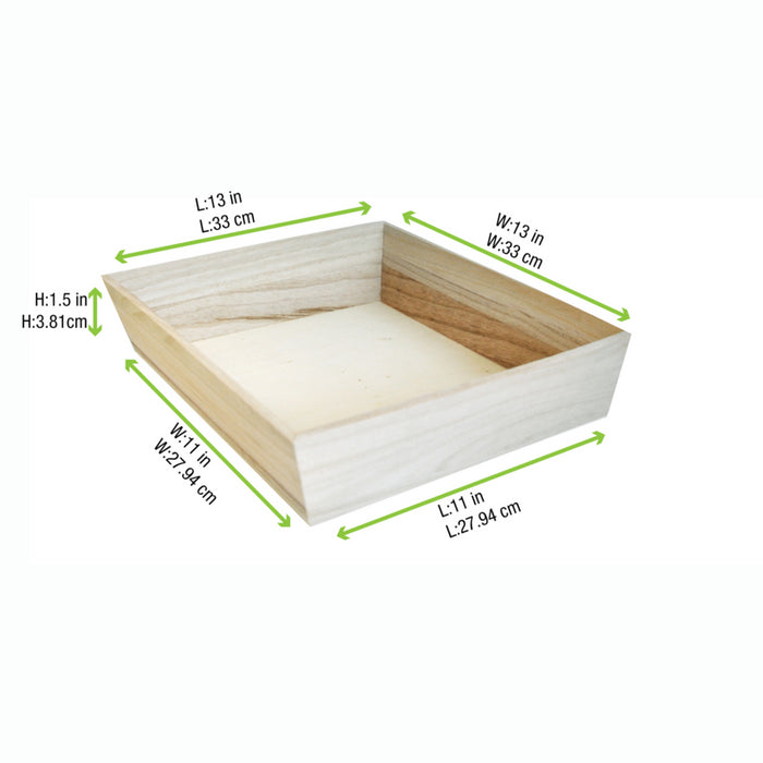 Bandeja cuadrada de madera Noa 260x260mm A66mm - 10Uds