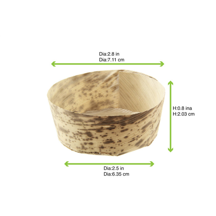 Cesta redonda de hoja de bambú ANNO 80ml Ø70mm A28mm - 50Uds