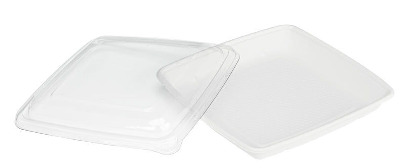 Plato cuadrado de pulpa blanca 1000ml 235x235mm A28mm - 25Uds