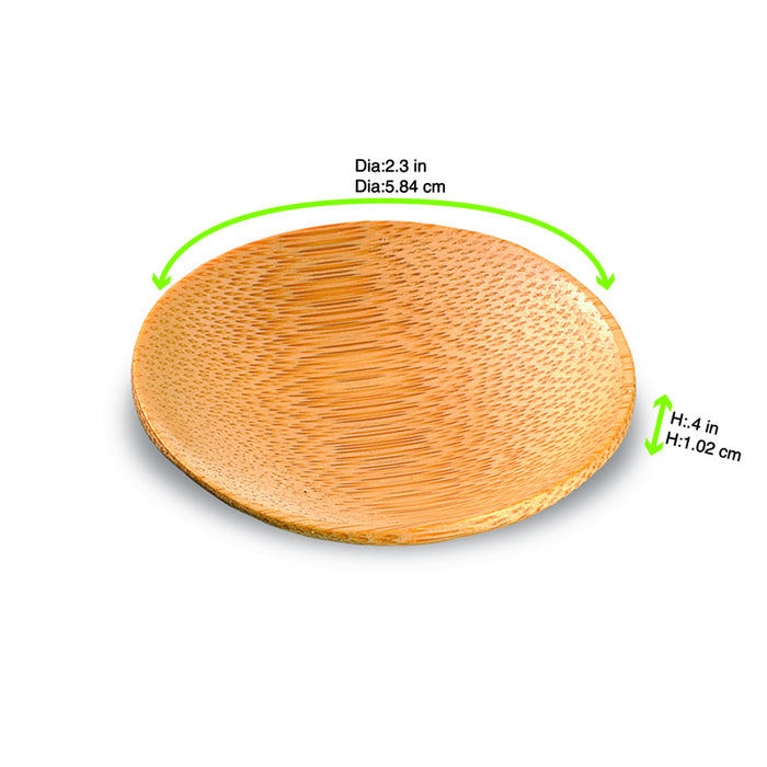Mini plato de degustación redondo de bambú PING Ø60mm A10mm - 24Uds