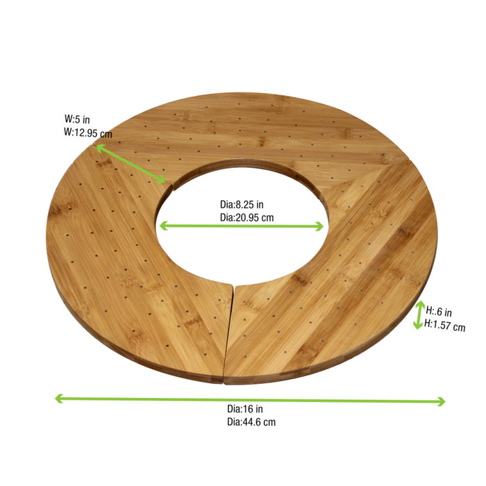Soporte de bambú para pinchos con 40 agujeros 406x180mm A16mm - 3Uds