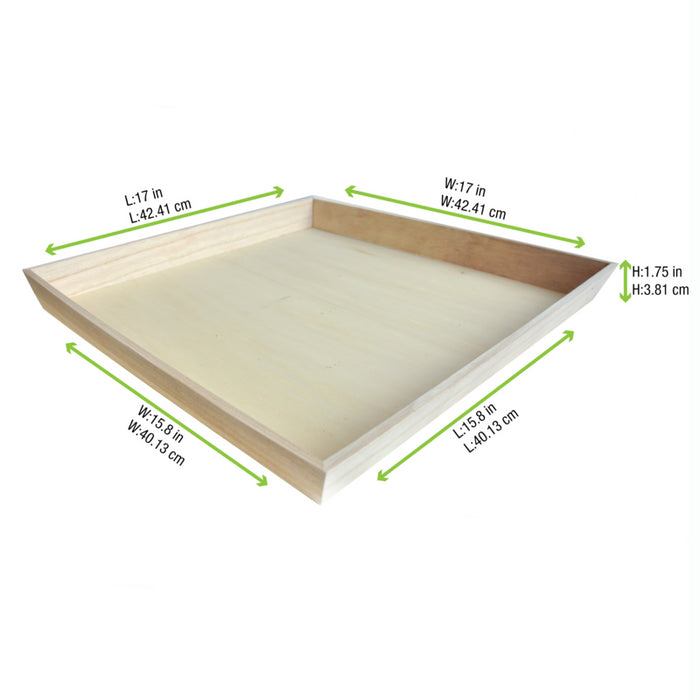 Bandeja cuadrada de madera Noa 390x390mm A40mm - 10Uds