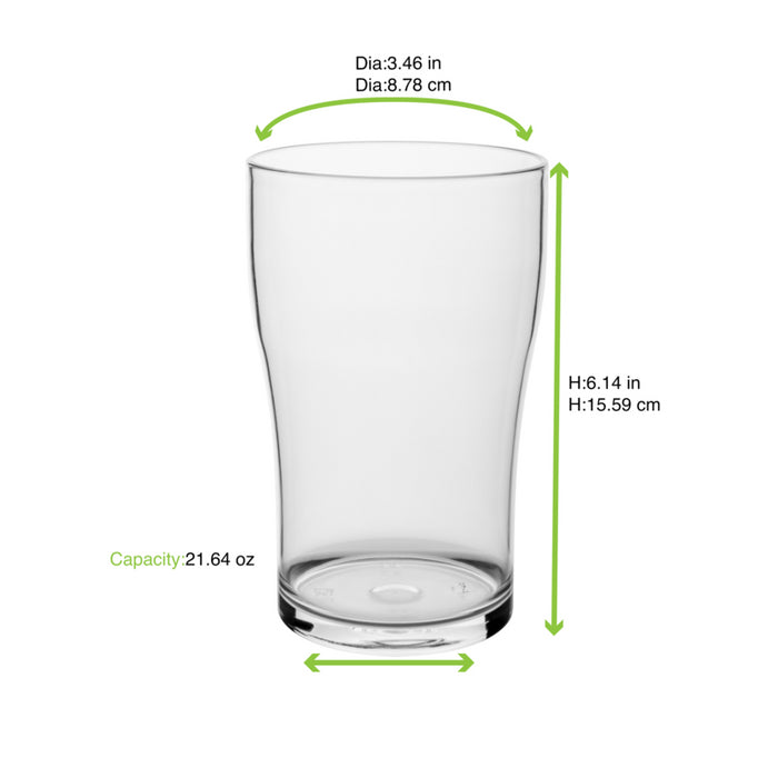 Cupoly vaso cerveza transparente reutilizable 88 640ml A156mm - 18Uds