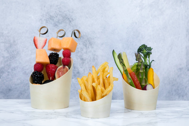 Vaso de madera inclinado 70ml A70mm - 25Uds