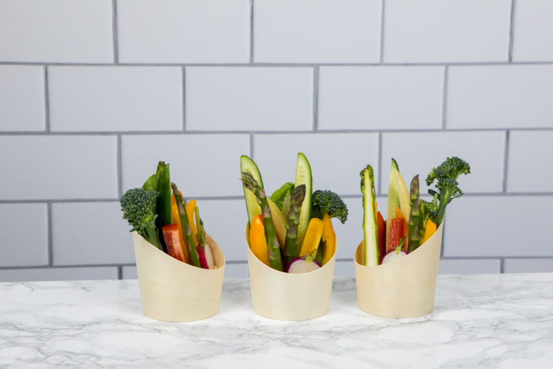 Vaso de madera inclinado 70ml A70mm - 25Uds