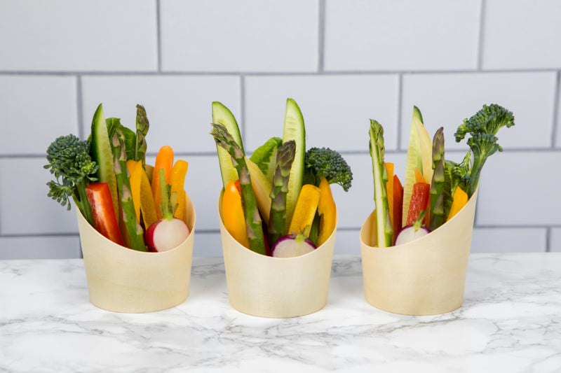 Vaso de madera inclinado 70ml A70mm - 25Uds