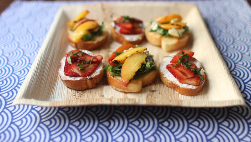 Plato cuadrado de hoja de palmera 250x250mm A25mm - 25Uds