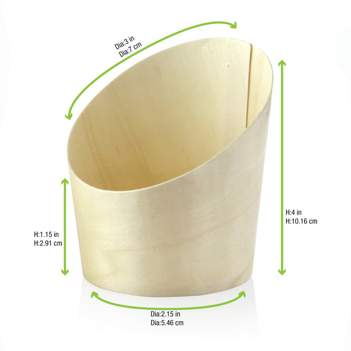 Vaso de madera inclinado 270ml A102mm - 25Uds