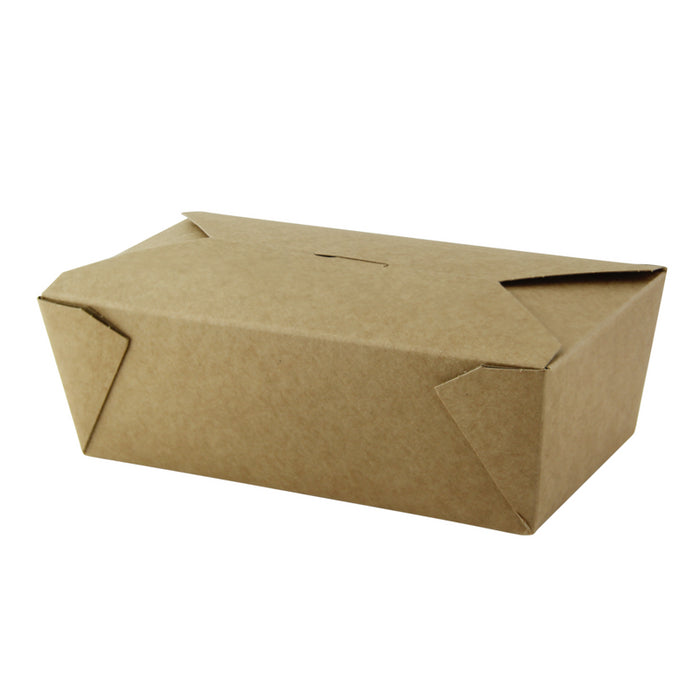 Caja de comida en cartón kraft laminado PE 1000ml 185x102mm A59mm - 50Uds