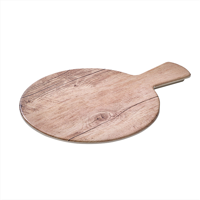 Bandeja de pizza en melamina con asa de madera 230mm - 6Uds