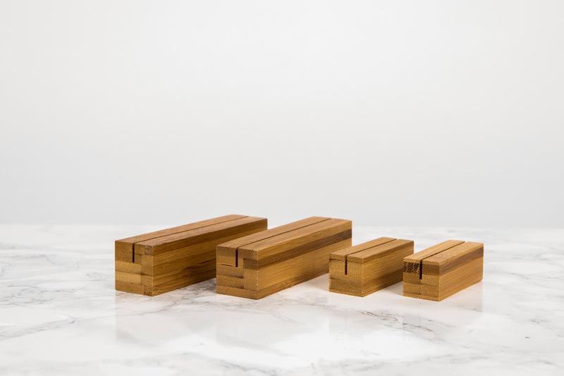 Soporte de menú o tarjetas de bambú 100x25mm A25mm - 10Uds