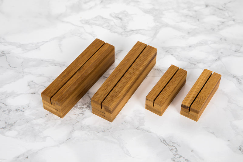 Soporte de menú o tarjetas de bambú 100x25mm A25mm - 10Uds