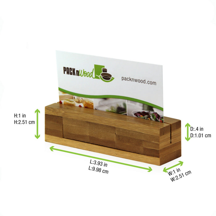 Soporte de menú o tarjetas de bambú 100x25mm A25mm - 10Uds