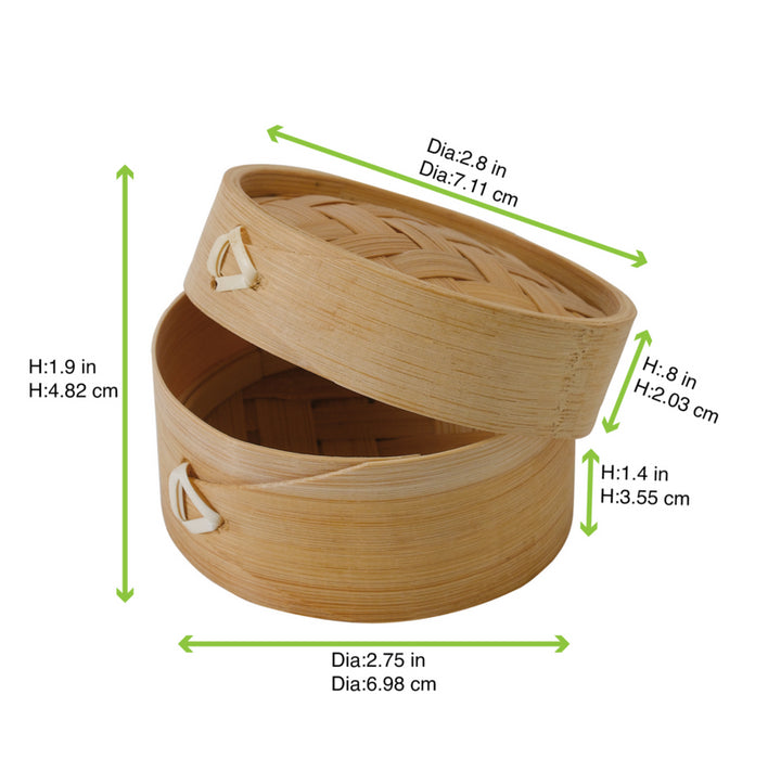 Mini Cocedor al vapor de bambú con tapa DIMYS Ø70mm A50mm - 10Uds