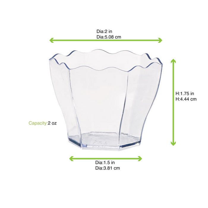 Vasito para degustación flor transparente DEVA en PS 60ml 60x55mm A47mm - 12Uds