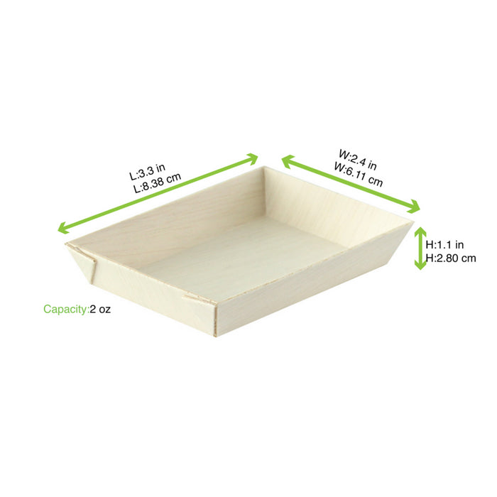 Bandeja de madera rectangular Samouraï 87x61mm A15mm - 20Uds