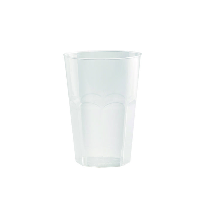 Vaso facetado de PP reutilizable Optimal 340ml A108mm - 30Uds