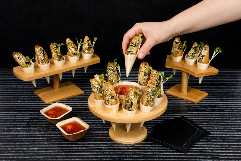 Cuenco cuadrado de hoja de palma 35ml 63x63mm A33mm - 50Uds