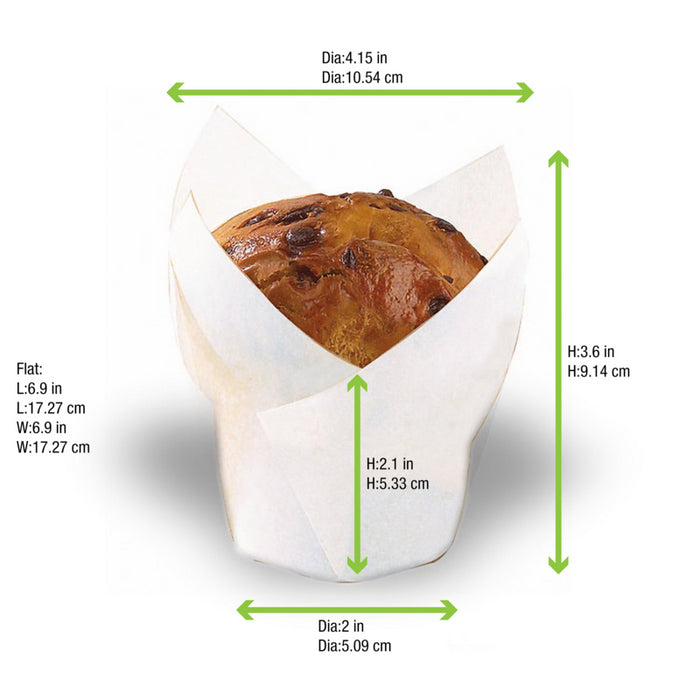 Papel blanco tulipa de cocción siliconado A95mm - 100Uds