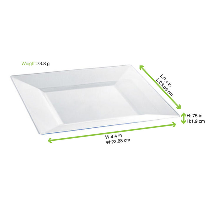 Plato transparente cuadrado 240x240x40mm - 10Uds