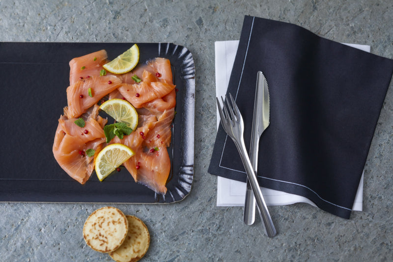 Servilleta de cocktail de algodón negra 200x195mm - 100Uds