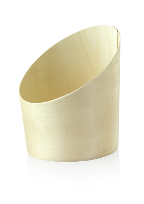Vaso de madera inclinado 180ml A89mm - 25Uds