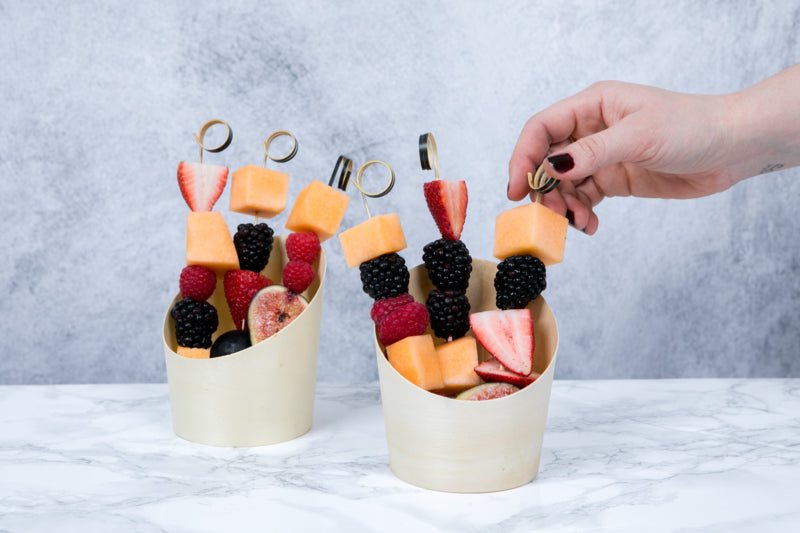 Vaso de madera inclinado 180ml A89mm - 25Uds