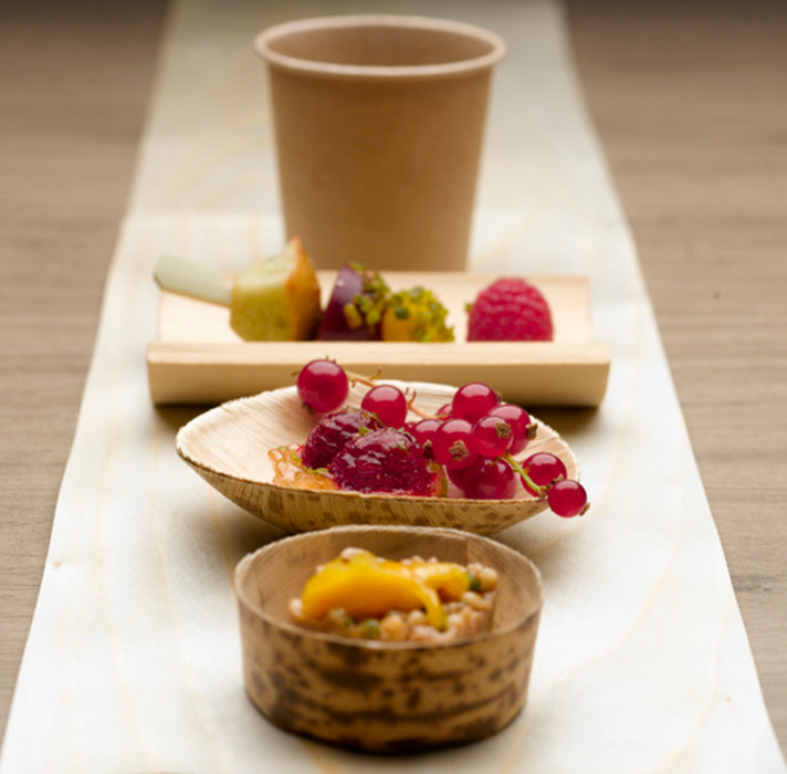 Plato de degustación semi tubular de bambú NAGANO 100x55mm A25mm - 20Uds